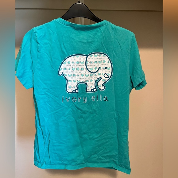 Ivory Ella Aqua Tee with Elephant Design - Picture 2 of 3